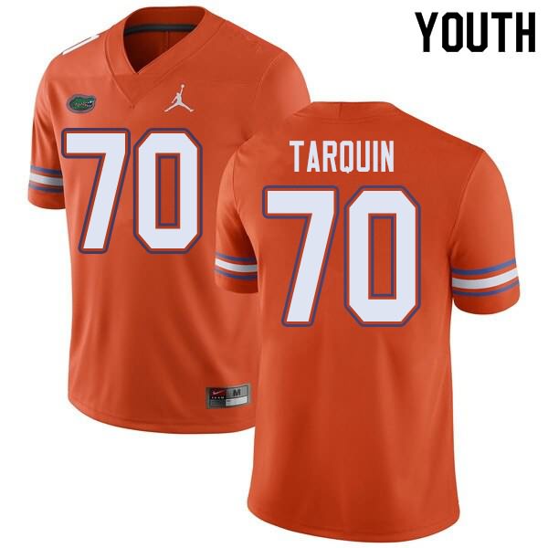 Youth NCAA Florida Gators Michael Tarquin #70 Stitched Authentic Jordan Brand Orange College Football Jersey PNH8465QX